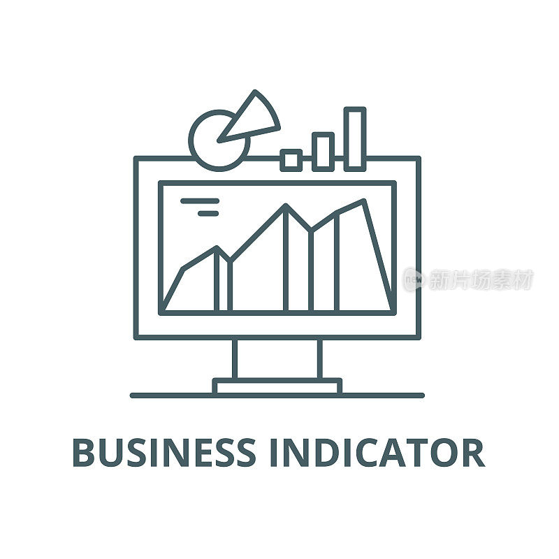 Business indicator system vector line icon, linear concept, outline sign, symbol
